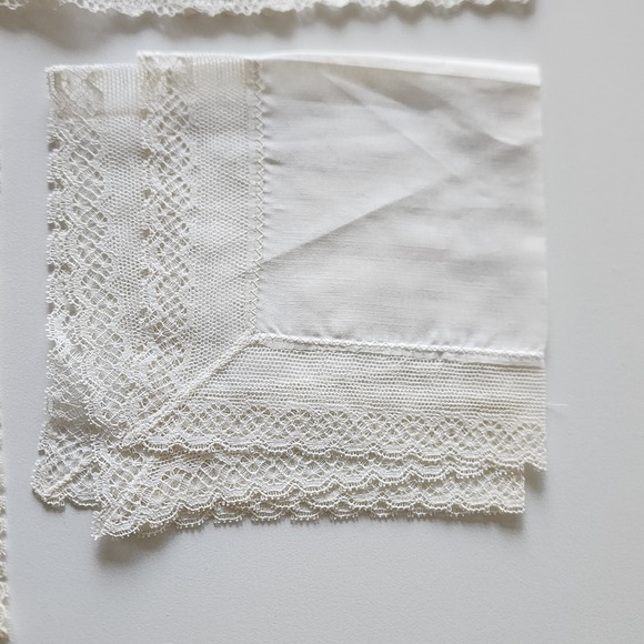 VTG Handkerchief Lot Hankie Embroidery‎ Applique White Lace Crochet Pink Linen - Picture 11 of 15